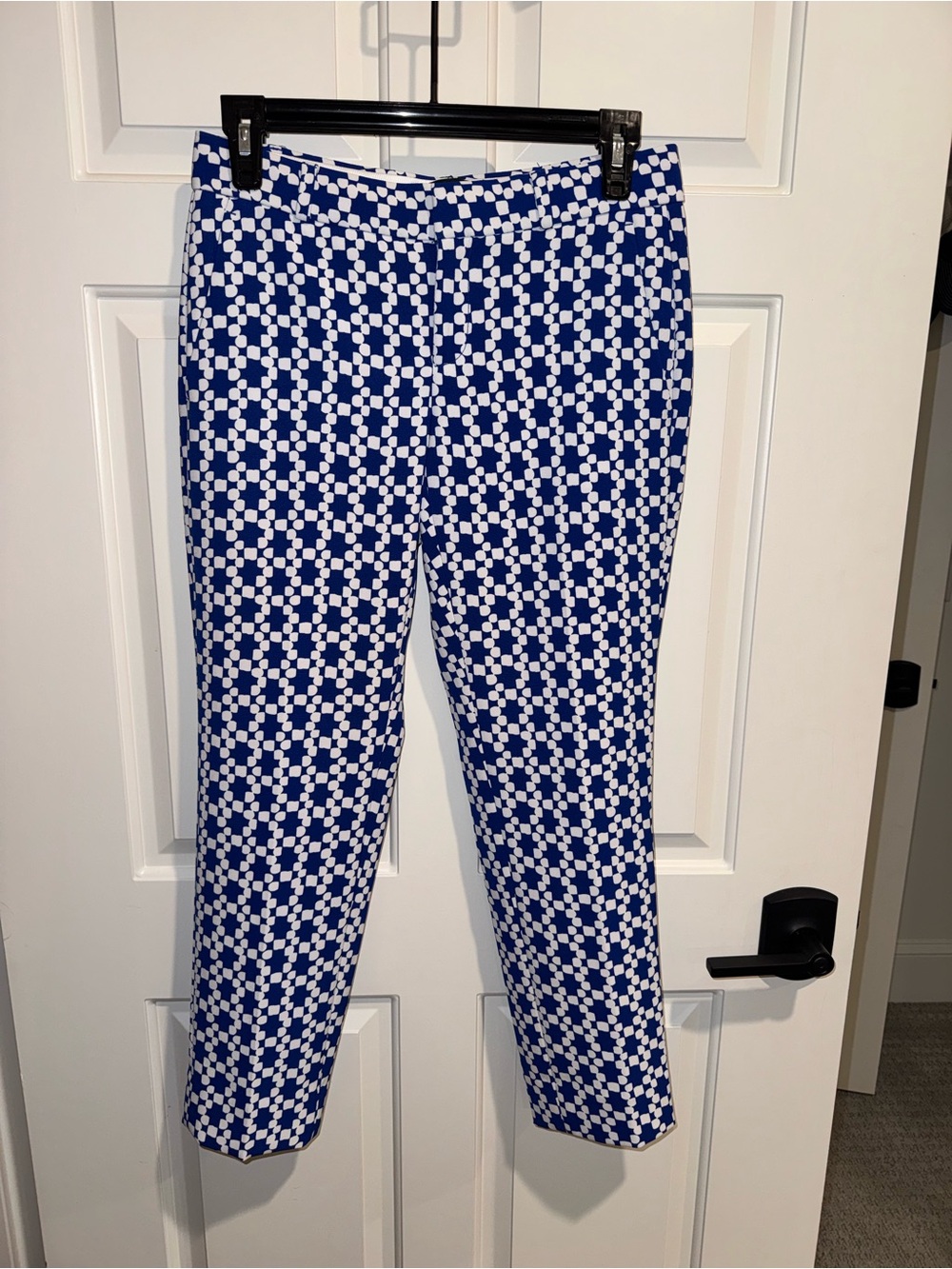 Banana Republic Blue and White Geometric Ankle Pants